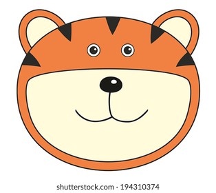 Abstract vector illustration of tiger cartoon style
