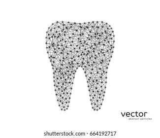 Abstract vector illustration of tooth on white background.