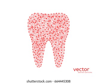 Abstract vector illustration of tooth on white background.