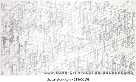 Abstract vector illustration of a town.