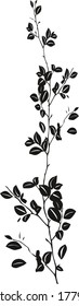 Abstrakte Vektorgrafik des Baumes. Blütenblumen aus Pfirsich oder japanischer Kirsche. Chinesischer oder japanischer Stil für Schablone einzeln, schwarz-weißer Hintergrund