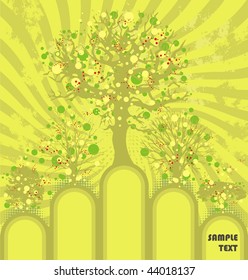 abstract vector illustration with trees