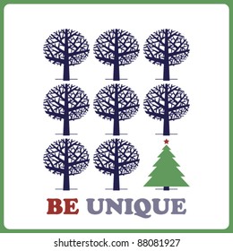 Abstract vector illustration with trees. Place for your text.
