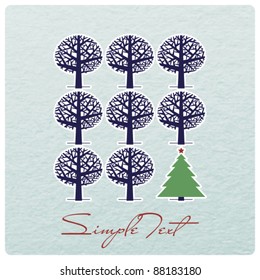 Abstract vector illustration with trees. Place for your text.