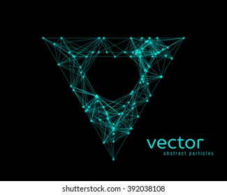 Abstract vector illustration of triangle on black background