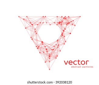 Abstract vector illustration of triangle on white background