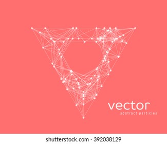 Abstract vector illustration of triangle on pink background