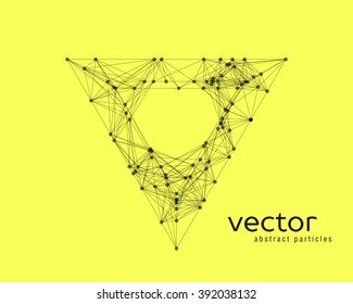 Abstract vector illustration of triangle on yellow background
