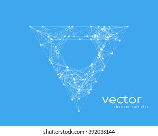 Abstract vector illustration of triangle on blue background