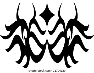Abstract vector illustration of a tribal mask