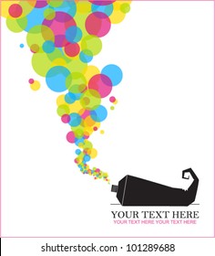 Abstract vector illustration with tube and balloons.