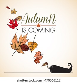 Abstract vector illustration of tue and leaves.