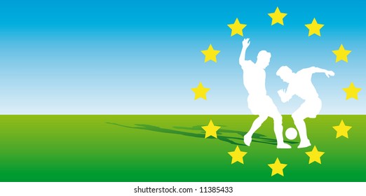 Abstract vector illustration of two soccerplayers