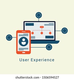 Abstract vector illustration of user experience flat design concept.