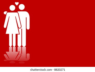 Abstract vector illustration of a valentines couple