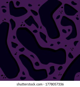abstract vector illustration of violet flowers in the form of craters