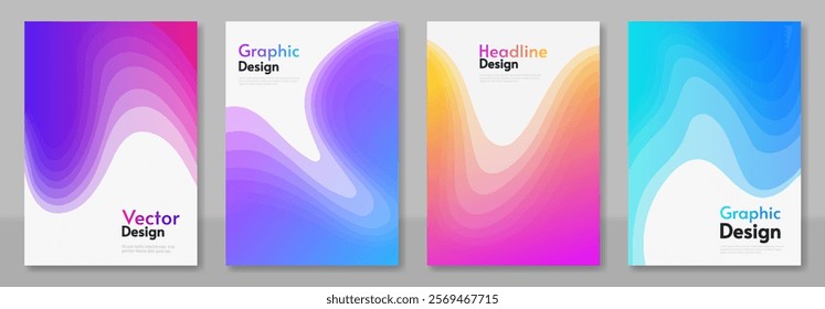 Abstract vector illustration. Wave gradient color elements. Design for poster, banner, template. 