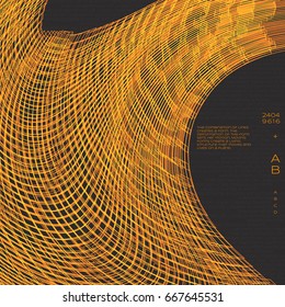 Abstract vector illustration. Wave made from deformed rectangles.