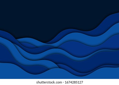 Abstract vector illustration with waves. Curve lines.