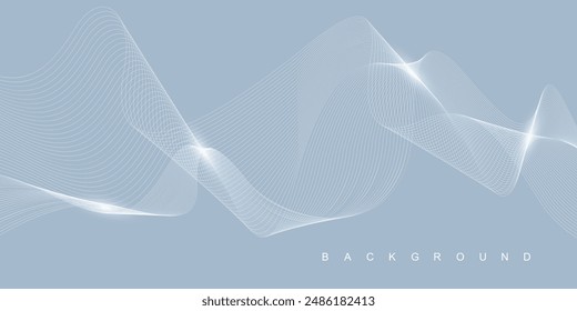 Abstract vector illustration with wavy lines flowing dynamic isolated on grey background. Hand drawn vector art.