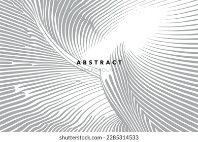 Abstract vector illustration of white and grey waves on a background.