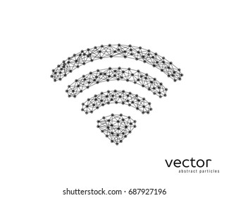 Abstract vector illustration of wi-fi sign on white background.