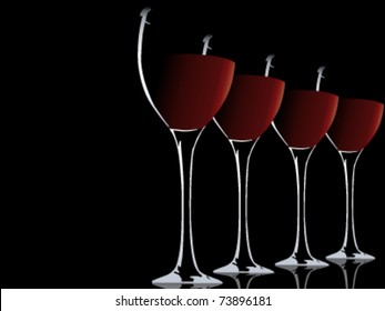 abstract vector illustration of wine glas