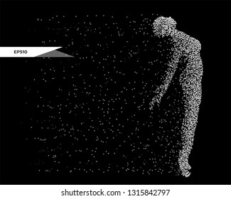 Abstract vector illustration of woman silhouette in the form of dots. You can easily change color.