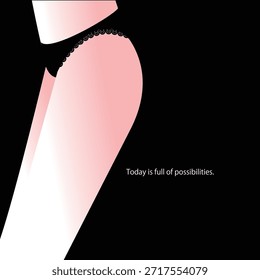 Abstract vector illustration of a woman's hip line expressing smooth skin texture