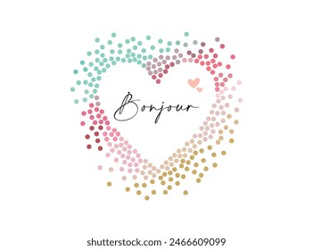 Abstract vector illustration for women in the shape of a heart. Design for printing on shirt, poster, banner. Lovely print for t-shirt