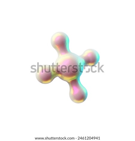 Abstract vector illustration of a Y2K style molecule element with liquid chrome pink color, ideal for futuristic design elements on an isolated background.