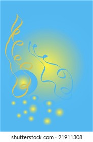 abstract vector illustration. yellow and blue background