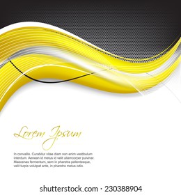 Abstract vector illustration with yellow wave on a white background/design with place for your content or creative editing