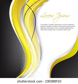Abstract vector illustration with yellow wave on a white background/design with place for your content or creative editing
