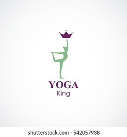 abstract vector illustration of yoga and meditation logo emblem. health care and relaxation concept