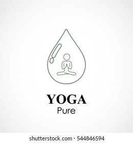 abstract vector illustration of yoga and meditation logo emblem. health care and relaxation concept