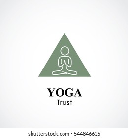 abstract vector illustration of yoga and meditation logo emblem. health care and relaxation concept