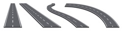 Abstract vector illustrations of winding curve road infographic concept on a white background. Way location, highway, direction, transportation, pin pointer, timeline concept template