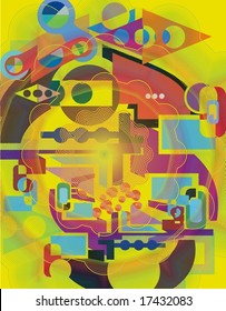ilustración vectorial abstracta,colores vibrantes