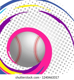 Abstract vector image with baseball ball on modern background.