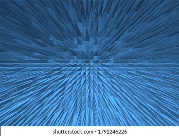 Abstract vector image in blue colors with shades. Crystalline shards of ice. Cave stalactites. Vector. Background image. Template for text. Background image. Afischa. Booklet.