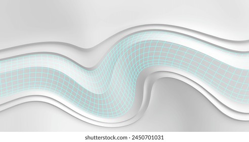 Abstract vector image of a curved line in light gray color.