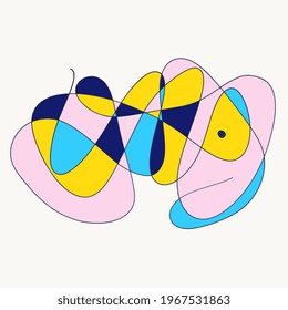 Abstract vector image drawn by hand not a broken line.