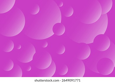 Abstract vector image featuring various-sized soft pink and purple gradient circles on a vibrant magenta background, creating a floating, dreamy, and modern aesthetic.
