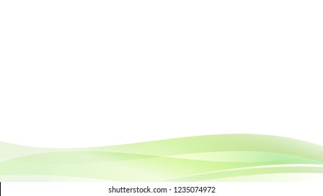 The Abstract vector image  Green wave on white background.