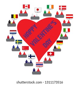 Abstract vector image of a heart. Happy Valentine's Day. Template for packages, posters, flyers, invitations, advertising, festive corporate events. Heart love.