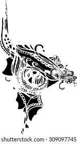 Abstract vector image in line art and nature elements