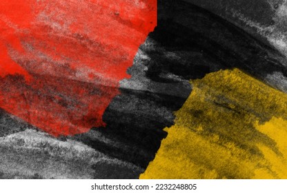 Abstract vector image made of large brushes and three colors