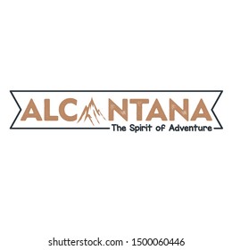 Abstract vector image of mountain in banner with typography suit for outdoor equipment logo brand and marketing elements