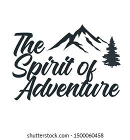 Abstract vector image of mountain and pine tree silhouette suit for outdoor equipment or theme park logo brand and marketing elements